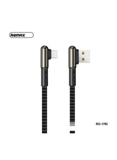 Buy Data Cable-Zhanlang 2 Series 2.1A Zinc Alloy Braided Game Data Cable Rc-176I-Silver Black in Egypt
