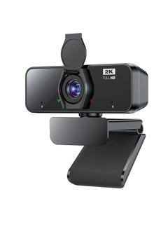 Buy 2K WebCam 4MP USB Plug And Play With Dual Microphone, For Desktop, PC, Laptop, Mac. With Privicy Shutter in UAE