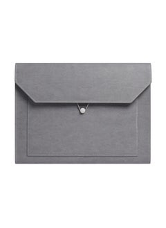 Buy Leather A4 File Folder, 2 Pockets Waterproof PU Wallets Document Holder with Elastic String, 2CM Expansion Portable Portfolio Envelope Organizer Case for Travel Meeting Business Office (Gray) in UAE