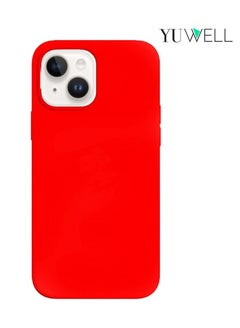 Buy iPhone 14 Plus Silicone Protective Case For iPhone 14 Plus 6.7 Inch Soft Liquid Gel Rubber Cover Shockproof Thin Cover Compatible For iPhone 14 Plus Red in UAE