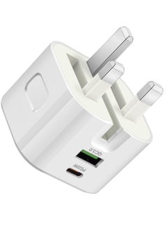 اشتري USB C Charger 20W Fast Charge Wall Plug, 2 Ports PD&QC 3.0 Fast Charger Plug Compatible for iPhone 13/13 Pro 12/12 Pro/12 Pro Max/11/XS/XR, iPad, Galaxy, Huawei etc في الامارات