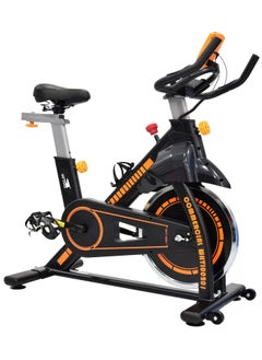 اشتري Indoor Cycling Stationary Fully Adjustable Exercise Bike With 13kg Flywheel- Orange في السعودية