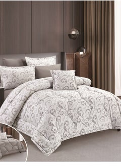 Buy Jacquard comforter set from Horse with a durable and soft fabric 7 pieces king size in Saudi Arabia