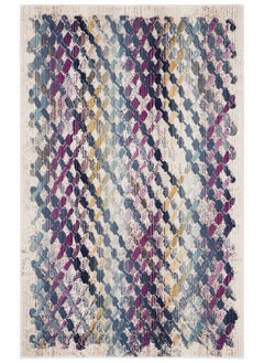 Buy Radiance Collection Accent Rug 3'3" X 5' Cream & Magenta Abstract Boho Design Nonshedding & Easy Care Ideal For High Traffic Areas In Entryway Living Room Bedroom (Rad132B) in UAE