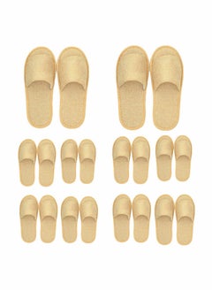 اشتري Spa Slippers Open Toe Slippers, Washable, Disposable, Fluffy Guests for Home, Hotel Use, Spa, Party Guest, and Travel, Fits Most Men Women, 10 Pairs في الامارات