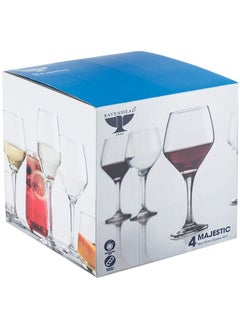 Buy Majestic Red Wine Glass, Clear - Set of 4 in UAE