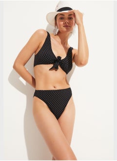 Buy Tie Detail High Leg Bikini And Bottom Set in UAE