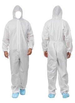 اشتري Premium Disposable Protective Coveralls (Pack of 2 pcs ) - Medical PPE Hazmat Suit for Men & Women - Full Body Protection with Hood, Elastic Cuffs/Ankles, Storm Flap Zipper - 40 gsm (XL) في الامارات