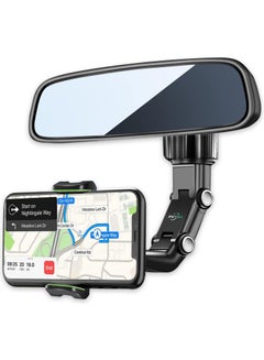 Buy Rearview Mirror Phone Mount Holder for Car, 360° Rotating , Multifunctional Mount Phone and GPS Holder Universal Car Phone Holder for All Smartphones in UAE