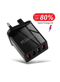 Buy M MIAOYAN mobile phone charger color 4USB socket 3A travel charging head black in Saudi Arabia