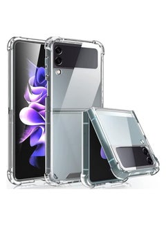 Buy Shockproof Bumper Clear Case for Samsung Z Flip 3 Hard Back and Soft Bumper TPU Silicone Edge Crystal Clear in UAE