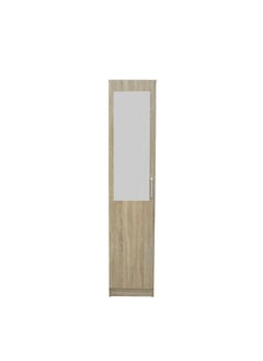 اشتري Supreme 1-Door Wardrobe With Mirror For Hanging Clothes Extra Sturdy Rack Storage Organiser Modern Design Space Saving Cabinets For Bedroom - French Sonoma Oak في الامارات