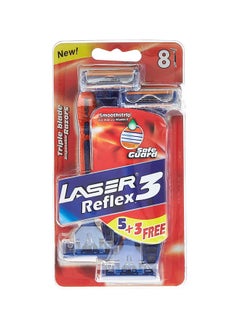 Buy 8 Pieces Reflex 3 Shaving Razor in UAE