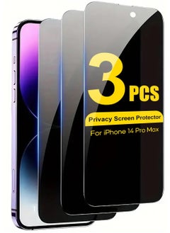 Buy 3-Pack iPhone 14 Pro Max Privacy Screen Protector, Premium Privacy Glass, Scratch-Resistant, 3D Touch Compatible for 6.7-Inch Display in Saudi Arabia