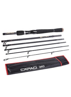 Buy 2.1m / 2.4m 6 Sections Carbon Spinning Casting Fishing Rod Lure Fishing Rod Hand Pole Fishing Tackle in Saudi Arabia