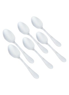 Buy Square Silver Steel Spoons 6 Pieces in Saudi Arabia