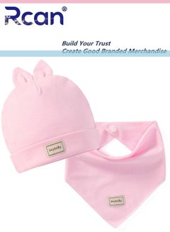 Buy Newborn Cotton Fetal Hat Baby Rabbit Capt Baby Hat Scarf Two-piece Set 0-12 Months in Saudi Arabia