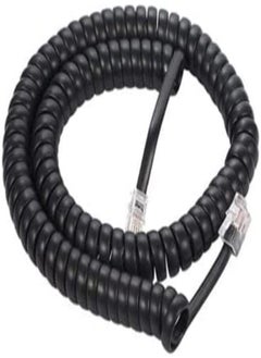 اشتري DKURVE® Telephone Handset Phone Curly Cord Cable RJ9/RJ10/RJ22 4P4C Coiled length: 1.2 Feet (Black) في الامارات