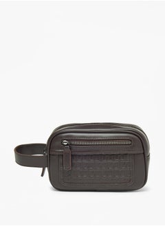 Buy Duchini Monogram Pouch with Zip Closure and Wristlet Strap in UAE