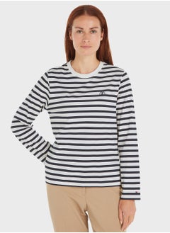 Buy Crew Neck Striped T-Shirt in UAE