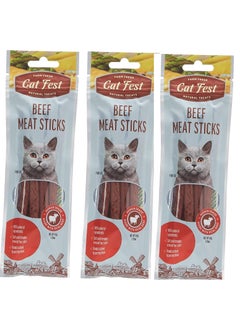 اشتري Meat Sticks Beef Handcrafted Soft And Tender Cat Treats 3X45g في الامارات