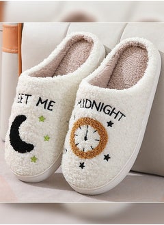 اشتري Meet Me at Midnight Bedroom Slippers for Women Men Couple Plush Fuzzy Cozy House Autumn and Winter Warm Indoor Outdoor Lightweight Soft Slides في السعودية