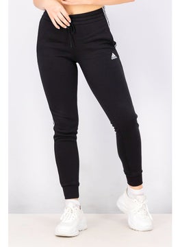 اشتري Women Regular Fit 3 Stripe Drawstring Sweatpants, Black and White في الامارات