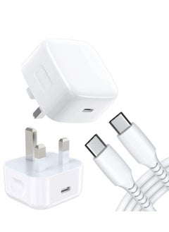 Buy Charger For Oppo A54 /A74 /A94 /A53 /A76 /A96 /A36 /A11s /K9x /Reno4 /Find X3 Lite Plug, 20W USB C Charger Plug Type C Fast PD Adapter Mains UK Wall Charger With Fast Charging Cable in UAE