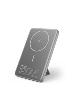 Buy 5000mAh Wireless Quick Charging Power Bank PD 22.5W with Magnetic Stand, Metallic Space Grey in UAE