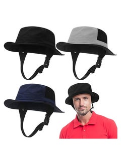 اشتري 3 Pcs Surf Hat Surf Bucket Hat with Straps Surf Cap Surfing Accessories Sun Protection Surfing Cap for Men Women Water Sports Kayaking Fishing Boating في السعودية