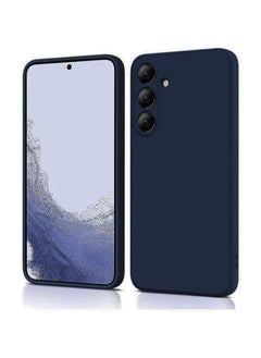 Buy Case Compatible Cover for Samsung Galaxy A35 5G Not Original Phone Case Liquid Silicone Neon Bright Solid Color, Thin Slim Soft Rubber Gel Matte TPU Plain Simple Cover (Navy) in Egypt