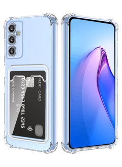 Buy Transparent Silicone Case for Samsung Galaxy A34 5G with Card Holder Four Corners Anti Drop Tpu Wallet for Card Holders Airbag, Anti Scratch Case in Egypt