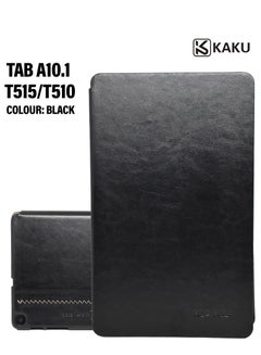 Buy Galaxy Tab A 10.1 Case, Leather Protective Case Cover For Samsung Galaxy T515/T510 Black in UAE