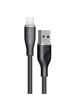 Buy USB A to USB Lightning Cable, Powerlink Rugg Double Nylon Braided Fast Charging Cord (1.2m), for iPhone 14/13/ 12 Pro Max / 12/11 Pro/X/XS/XR / 8 Plus Power Delivery 3A Zinc-Alloy Connector - Black in UAE