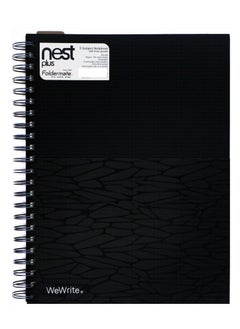 اشتري WeWrite Nest Plus A4 Black Spiral 5 Subject Ruled Notebook with pocket في الامارات