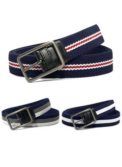 Buy Classic Milano® Braided Canvas Woven Elastic Stretch Belt for Men/Women/Junior with Multicolored Belt men Enclosed in an Elegant Gift Box by Milano Leather in UAE