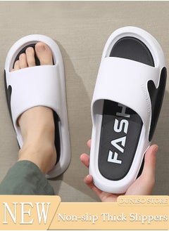 اشتري Men's Slipper Thick Sole Non-Slip Bath Slippers Open Toe Shower Slippers House Bedroom Slippers Flat Slipper for Spa Bath Pool Gym House Sandals for Indoor & Outdoor في السعودية