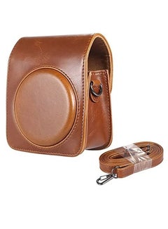 Buy Protective Cover Case for Fujifilm Instax Mini 25 Camera PU Leather Camera Case with Shoulder Strap Brown in UAE