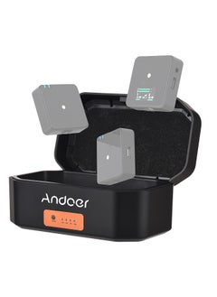 اشتري Andoer Wireless Microphone Charging Case 3-slot Charging Box Built-in 4200mAh Large Capacity Battery USB-C PD Fast Charging Charger Replacement for RODE Wireless GO I/ GO II Microphone في السعودية