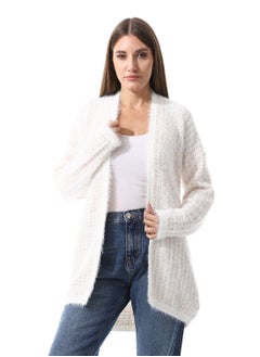 Buy Mohair Cardigan Long Sleeves_off white in Egypt