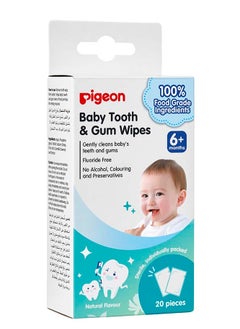 Buy Baby Tooth & Gum Wipes, Natural Flavour, 20 Pieces in UAE