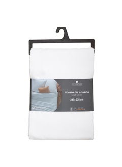 اشتري 2 Person Carina Cotton Duvet Cover White 240 x 220 cm 178578Z في السعودية