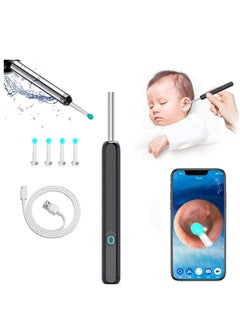 Buy Ear Wax Removal, Wi-Fi Visible Wax Elimination Spoon with 4 Soft Silicone Ear Scoops, Wireless Ear Endoscope 1296P HD with LED Light for iPhone, iPad, Android Phones in Saudi Arabia