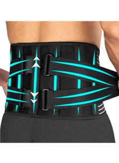 Buy Back Support Belt, Lower Back Pain Relief Brace for Men & Women - Breathable, Adjustable Lumbar Support for Sciatica, Scoliosis (L/XL Size Waist - 100-110CM) in UAE