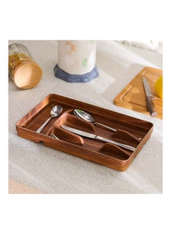 Buy Evelin Cutlery Tray 4 Compartment Polyestrene Modern Houseware Serveware L 19x31 X H 4cm Multicolour in UAE