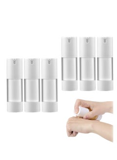 اشتري Refillable Airless Pump Bottle, 1 Oz 30ML Empty Travel Foundation Containers, Airless Cosmetic Pump Bottle for Hand Sanitizer, Toner, Gel, Hair Oil, Lotion and Face Cream (Pack of 6, Frosted) في الامارات