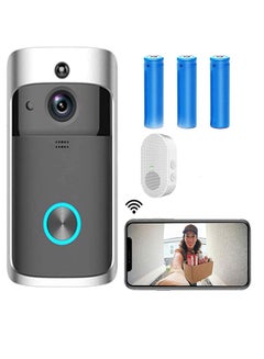 Buy WiFi Smart Video Doorbell Camera,720P HD Wireless Remote Home Security Doorbell with Indoor Chime, 2-Way Audio,166°Super Wide-Angle Lens,Motion Detection,Night Vision in Saudi Arabia