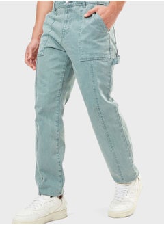 Buy Denim Jeans With Button Closure And Pockets in Saudi Arabia