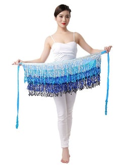 اشتري Sequin Fringe Waist Chain Skirt Sparkly Belly Dance Tassel Waist Wrap Belt Skirts Party Rave Costume Multicolor في السعودية