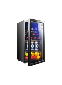 Buy Refrigerator Beverage Cooler Four-Layer Mini Refrigerator Silent Compressor Temperature ControlTransparent Glass Door in UAE